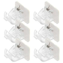 FUEENIRVA 6Pcs No Drilling Adhesive Curtain Rod Holder for Bathroom and Kitchen Use