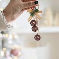 EWASWON Christmas Jingle Bells - Metal Christmas Tree Ornaments, Coffee Brown Holiday Bell Decor for Door Wall Hanging, Festive Xmas Gifts