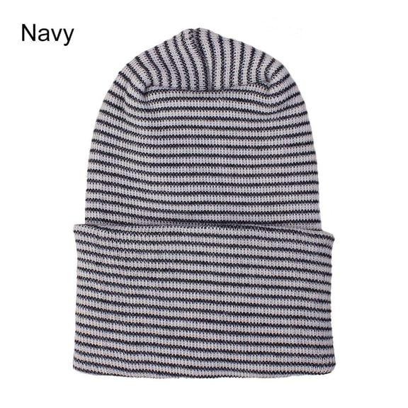 Soft Cotton Headwrap Newborn Hospital Cap Infant Striped Fetal Hat Baby Boy Girl Hat Beanie Hat NAVY