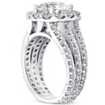 thumbnail image 4 of Pompeii 4 1/2ct Cushion Halo Diamond 3-Row Engagement Ring 14k White Gold Lab Grown, 4 of 5