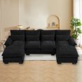 thumbnail image 3 of Wiilayok 110" Chenille U Shaped Sectional Sofa Couches,Modular Sectional Sofa Set with Double Chaise for Living Room,Black, 3 of 8