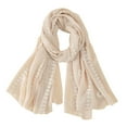 thumbnail image 2 of WCJM FemaleWomen Fashion Thin Plain Embroidered Cotton And Linen Long Scarf Beige, 2 of 2