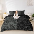 thumbnail image 2 of Homewish Gothic Skull Duvet Cover Queen,Victorian Damask Queen Bedding,Gray Black,Halloween Comforter Cover,Black Reversible,3pcs,1 Duvet Cover and 2 Pillowcases, 2 of 6