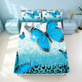 thumbnail image 4 of Homewish Girls Butterfly Bed Sheets, Sequin Cheetah Print Full Size Sheets, 4pcs (1 Flat Sheet, 1 Fitted Sheet and 2 Pillowcases), 4 of 6