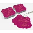 thumbnail image 5 of Inkdotpot Hang Tags Merry Christmas & Happy Text Favor Bracket Shape Gift Tags Real Gold Foil Bonbonniere Tag Pack Of 100, 5 of 7