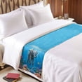 thumbnail image 3 of Funny Elephants Diving Bed Runner for King Size Bed, Seafloor Corals Fish Oceans Modern Soft Bedding Scarf Bedding Protector Slipcover Sofa Throw for Bedroom Hotel Guesthouse, 3 of 8