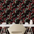 thumbnail image 2 of Ambesonne Floral Peel & Stick Wallpaper for Home, Garden of Roses and Pansies, 13"x72", Ruby Fern Green Camel, 2 of 5