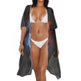 thumbnail image 3 of HELLHERO Polyester Cardigan Swimsuit Cover ups for Beach Lightweight Long Ice and Fire Note Design, 3 of 6