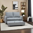 thumbnail image 4 of Light Blue Linen Sleeper Sofa with Adjustable Back, Storage | Suitable for Living Room, Ensures Convenient Storage and Comfort, 4 of 5