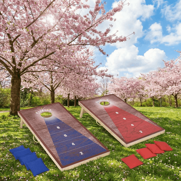 Naipo 4x2FT Cornhole Game Set Includes 8 Sand Bags Durable Portable Bean Bag Toss Games Set Tepe for Family Outdoor or Indoor Play
