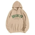 thumbnail image 2 of Brown Sweatshirt for Women's Long Sleeve New York Letter Printed Hoodie Hoodie Hoodie Women Fall Clothes, 2 of 5
