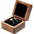 thumbnail image 1 of XINQIHANG Square Solid Wood Double Ring Box Case for Wedding Ceremony Engagement Proposal,Wooden Ring Holder for 2 Rings (Black Inner), 1 of 6