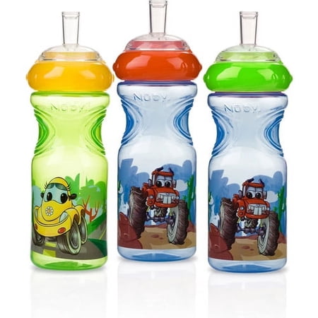 Nuby Sport Sipper Straw Sippy Cup - 3 pack