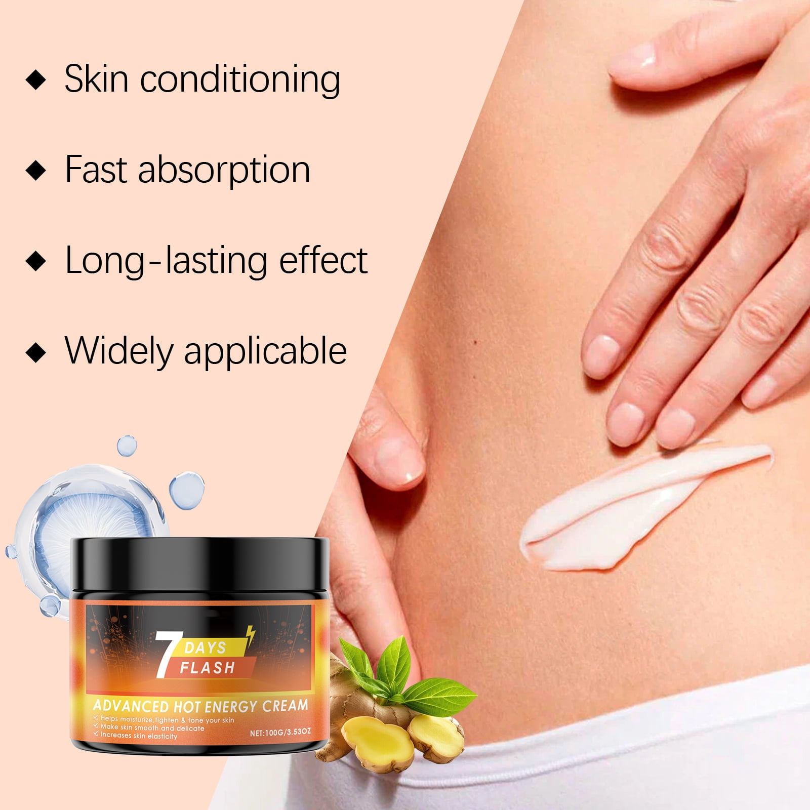 Alvantor Firming Cream for Body, Ginger Sweat Care Massage Hot Cream, 3.53oz