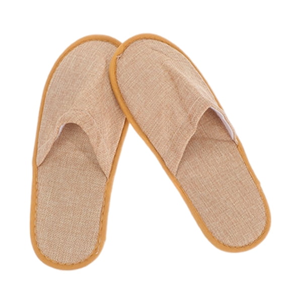 GOOHOCHY 1 Pair Simple Disposable Slippers For Home Use Hotel Indoor Non Slip Unisex Yellow