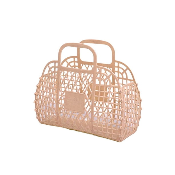 Cesta de almacenamiento Cateissary Filtro de tamaño compacto Cestas de baño de plástico de alta Color bronceado