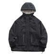 thumbnail image 3 of Kureaily Male Loose Fitting Trendy Work Jacket Lightweight Windproof Hooded Sprinter Jacket, 3 of 4