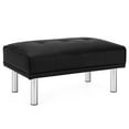 thumbnail image 1 of Gymax Ottoman Footrest Stool PU Leather Rectangular Seat w/Metal Legs Black, 1 of 10
