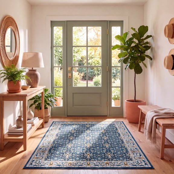 Safavieh Madison Julian Oriental Area Rug, Navy/Creme, 5'3" x 7'6"
