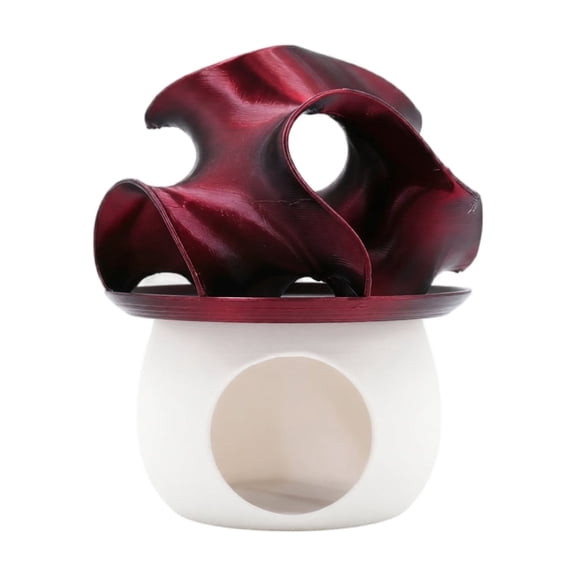 Mushroom House Fish Tank Ornament, 3D Printed Aquarium Hideout Cave for Small Fish, Colorful Betta Fish Shelter Decor Wine 3" X 4" X 3"