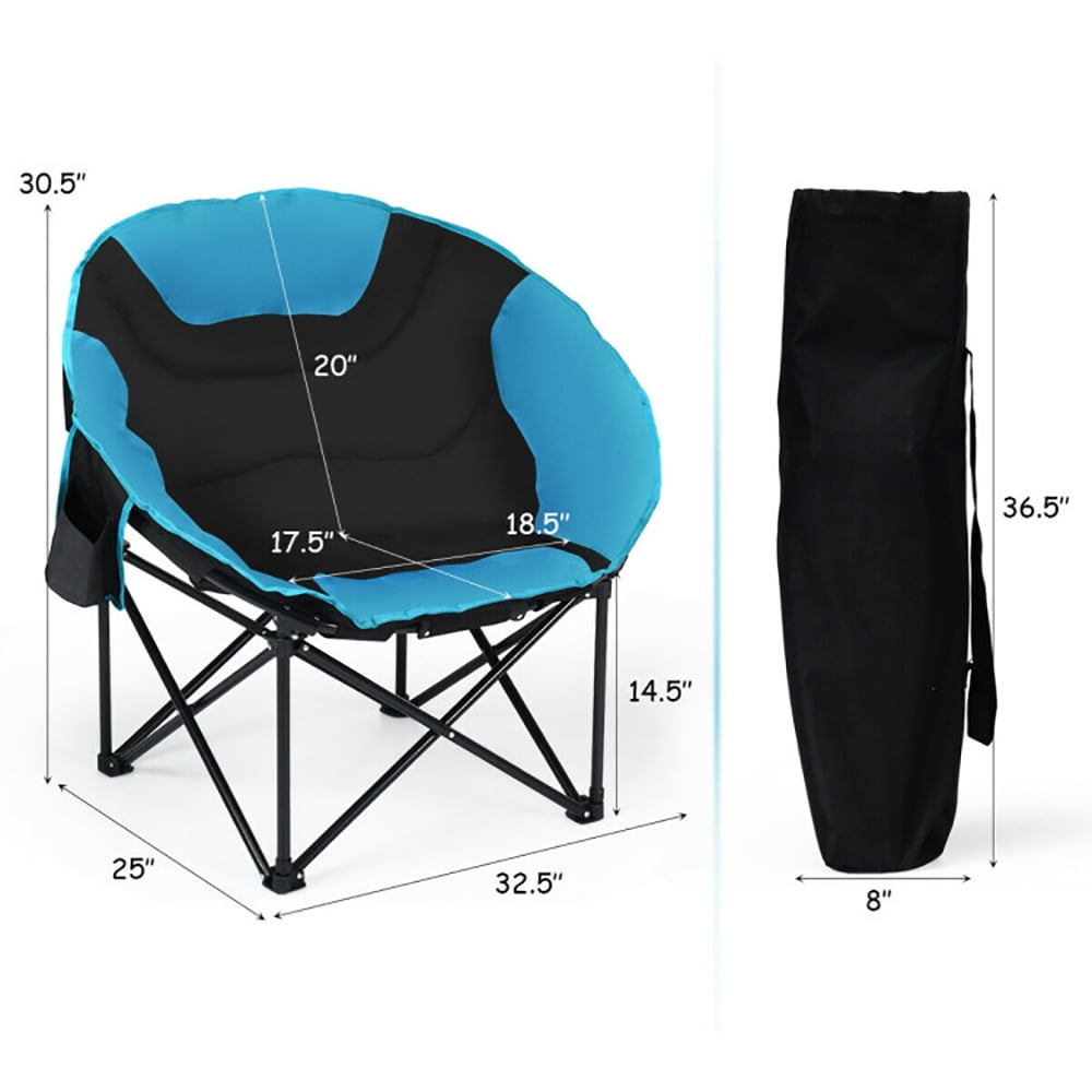 Aimee Lii Moon Saucer Steel Camping Chair Folding Padded Seat, Comfy Camping Chairs for Adults