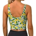 thumbnail image 4 of Goofa Lemon1 Printed Sports Bras for Women, High Impact Running Bra Workout Crop Tank Tops Longline Sports Bra Push up-Medium, 4 of 9