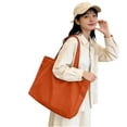 thumbnail image 5 of Mwjwdo Women's Solid Smooth Faux Leather Vintage Underarm Tote Bag, Casual Large Shoulder Purse for Everyday Errands Orange, 5 of 6