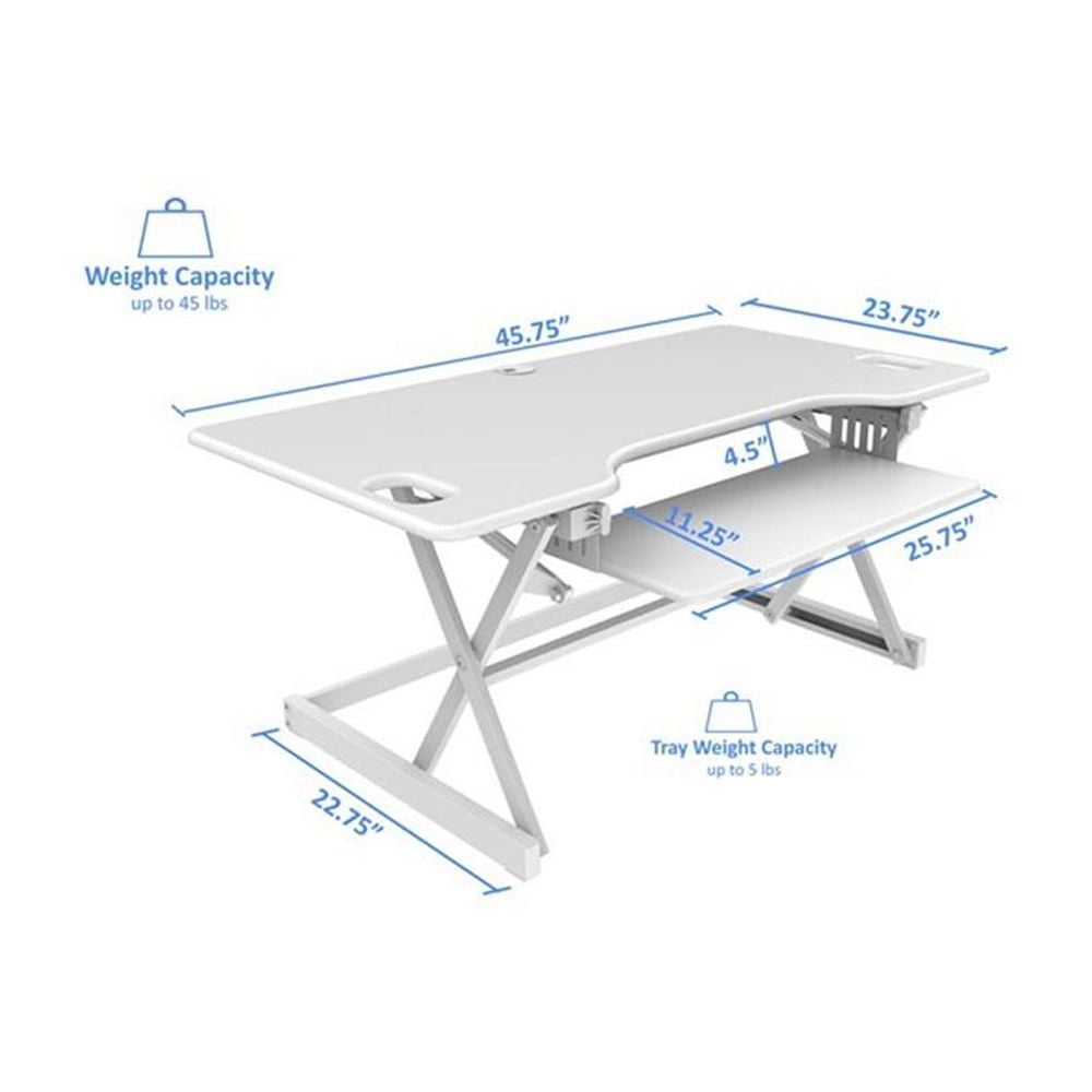 Pemberly Row 46" Adj Standing Desk Converter/Triple Monitor Mount Bundle - White