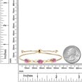 thumbnail image 5 of Gem Stone King 18K Yellow Gold Plated Silver Bracelet Pink and White Moissanite (2.72 Cttw), 5 of 5