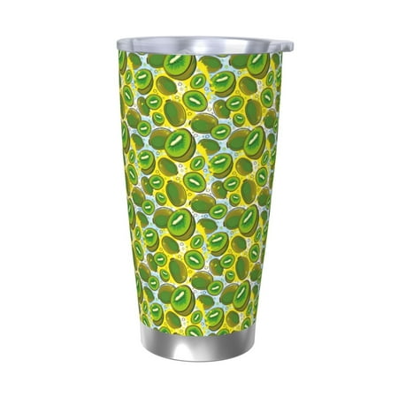 

Ocsxa Kiwi Fruits Summer Pattern 20oz Travel Coffee Mug with Flip Lid Stainless Steel Insulated Insulated Coffee Mug Thermal Cup with Splash Proof Sliding Lid-Without Straw