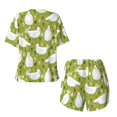 thumbnail image 6 of Wukai Lovely Chickens Print Women's Pajama Set - Short-Sleeve Top and Shorts with Elastic Waistband and Pockets for Loungewear, Yoga, and Casual Wear-X-Large, 6 of 8