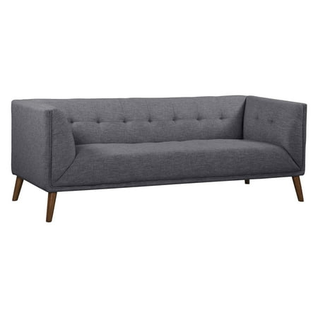 Armen Living Hudson Mid Century On Tufted Sofa With Linen And Armen Living Hudson Mid Century On Tufted Sofa With Linen And Walnut Legs