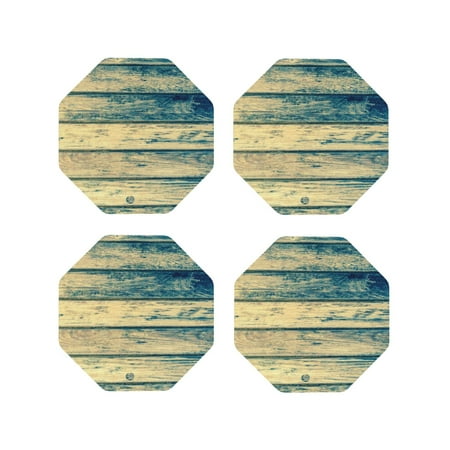 

Tideii Retro Wooden for Leather Coasters 4 Pieces Anti-fouling and Anti-scalding Decorative Coasters Suitable for Restaurants Kitchens Coffee Shops-Octagon