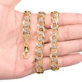 thumbnail image 4 of 14K Yellow Gold 9.5MM Solid Cuban Curb Link Two-Tone Pave Chain Necklaces, Real 14K Gold, Next Level Jewelry, 4 of 5