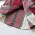 thumbnail image 3 of IVEYRTF Children Boys Girls Classic Flannel Button Shirt Jacket Plaid Long Sleeve Lapel Shacket Soft Fall Tops for Kids 1-9 Years(Red,4 Years), 3 of 8