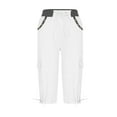 thumbnail image 5 of SNKSDGM Women's Plus Cargo Pants Women Stretchy Plus Size Womens Sweatpants Tall Summer Women Pocket Trousers Outdoor Casual Sports Cropped Pants Overalls Thin Loose Cargo Shorts A, 5 of 6
