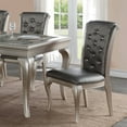 thumbnail image 4 of Traditional Silver hue Set of 2 Dining Chairs Formal Tufted Back Upholstered Cushion Seat Kitchen Breakfast Room Side Chairs, 4 of 9