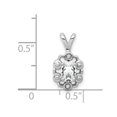 thumbnail image 2 of Auriga Fine Jewelry 925 Sterling Silver Rhodium-plated White Topaz and Diamond Pendant for Women (L- 15mm, W- 9mm), 2 of 6