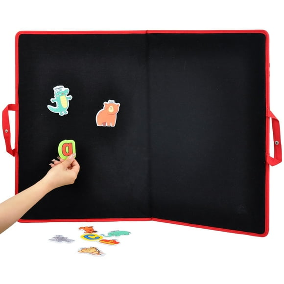 CHEFAN Grand Tableau en Flanelle Feutre 31,5 * 23 Po, Tableau d'Histoires Pliable Autoportant pour Tout-Petits, Utilisation Double Face pour la Classe Préscolaire, Mult