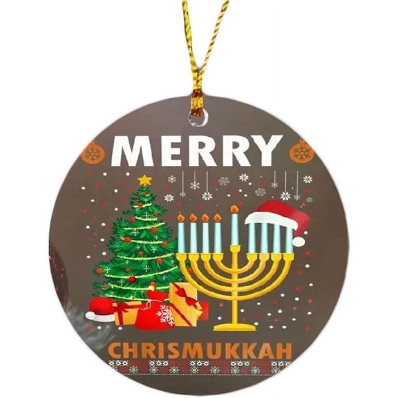 JLFNYA Christmas Tree Decorations,Christmas Ornaments,Christmas Hanukkah Ornament Hanging Star Ornament Interfaith Holiday Decorations Christmas Tree Decorations Gift