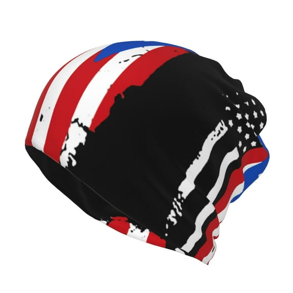 Womens America Puerto-Rico Flag Slouchy Beanie Cap Headwear Hat Turban