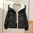 thumbnail image 2 of Women's Winter Puffer Coat Short Loose Jacket Long Sleeved Casual Stand Up Collar Jacket, 2 of 9