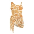 thumbnail image 7 of SEANATIVE Girls Swimwear Set One Piece Swimsuit with Swim Cover Ups Stylish Cut Out Bathing Suit for Vacation Beach Summer Holiday, Size 13-14, Giraffe Print Beige, 7 of 7