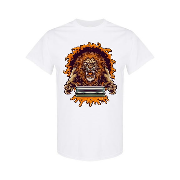 Lion With Squeegee T-Shirt Men -Image by Shutterstock, Male Medium