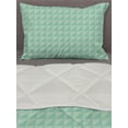 thumbnail image 3 of Mint Comforter & Sham Bedding Set, Symmetrical Half Cut Squares with Triangles Retro Style Checkered Pattern, 3 pcs Duvet Set Microfiber Filling Quilt, 5 Sizes, Mint and Almond Green, by Ambesonne, 3 of 4