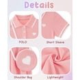 thumbnail image 4 of Lanbubble Toddler Girls Back to School Dress with Bag Short Sleeve Casual Tennis Polo Dress Pink 3-7 Years, 4 of 9