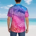 thumbnail image 3 of Lsque Rainbow Glitter Cute pattern Hawaiian Shirt for Men, Unisex Summer Beach Casual Short Sleeve Button Down Shirts-X-Large, 3 of 9