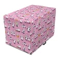 thumbnail image 1 of Animal Art Dog Crate Cover, Panda Bears Playing with Bamboo Sleeping and Loving Each Other, Easy to Use Pet Kennel Cover for Medium Large Dogs, 35" x 23" x 27", Pale Pink Multicolor, by Ambesonne, 1 of 6