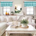 thumbnail image 4 of Turquoise Blue Valance Curtain and White Striped Geometric Window Valances Rod Pocket Short Curtains Window Treatments for Kitchen Bedroom Bathroom Laundry 56" x 16", 4 of 9