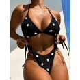 thumbnail image 4 of Vedolay Modest Swimsuits For Women Two Piece Bikini Sets for Women High Waisted Bikini Push Up Swimsuit Halter Wrap Criss Cross Bathing Suit,Black S, 4 of 5